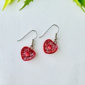 Red and Pink Heart Earrings